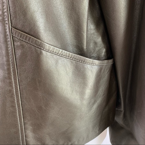 Anne Klein Genuine Leather Jacket Size 10 - Picture 3 of 10